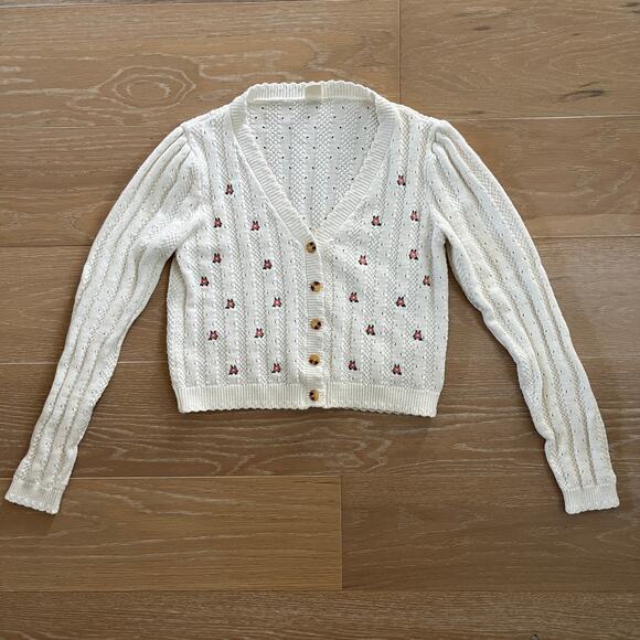Urban Outfitters Cream & Floral Cardigan Sweater - Picture 1 of 6